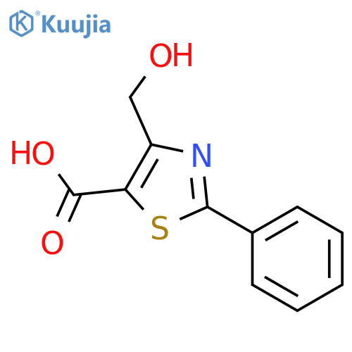 5-Thiazolecarboxylic acid, 4-(hydroxymethyl)-2-phenyl- structure