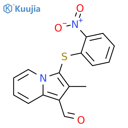 2-Methyl-3-(2-nitro-phenylsulfanyl)-indolizine-1-carbaldehyde structure