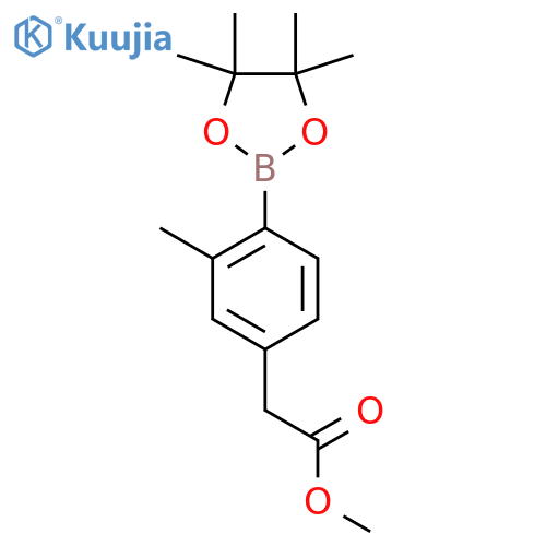 Methyl 2-(3-methyl-4-(4,4,5,5-tetramethyl-1,3,2-dioxaborolan-2-yl)phenyl)acetate structure