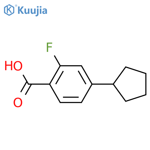 4-cyclopentyl-2-fluorobenzoic acid structure