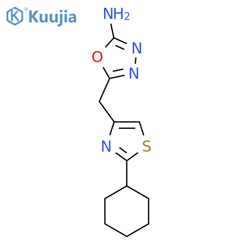 5-(2-Cyclohexyl-1,3-thiazol-4-yl)methyl-1,3,4-oxadiazol-2-amine structure