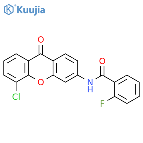 N-(5-chloro-9-oxo-9H-xanthen-3-yl)-2-fluorobenzamide structure