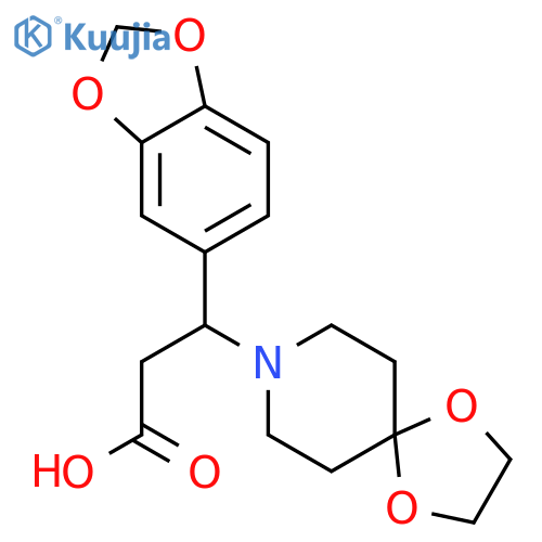 3-(1,3-Benzodioxol-5-yl)-3-(1,4-dioxa-8-azaspiro-4.5dec-8-yl)propanoic Acid structure