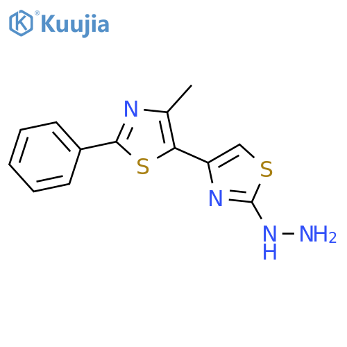 [4-(4-methyl-2-phenyl-1,3-thiazol-5-yl)-1,3-thiazol-2-yl]hydrazine structure