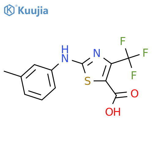 2-(3-methylphenyl)amino-4-(trifluoromethyl)-1,3-thiazole-5-carboxylic acid structure