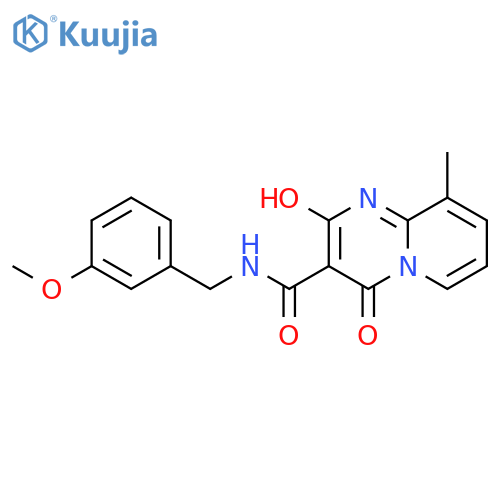 2-hydroxy-N-(3-methoxyphenyl)methyl-9-methyl-4-oxo-4H-pyrido1,2-apyrimidine-3-carboxamide structure