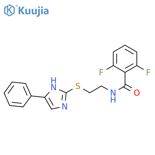 2,6-difluoro-N-{2-(5-phenyl-1H-imidazol-2-yl)sulfanylethyl}benzamide structure