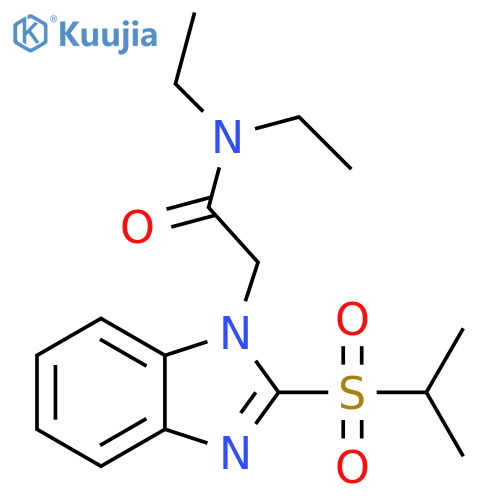 N,N-diethyl-2-2-(propane-2-sulfonyl)-1H-1,3-benzodiazol-1-ylacetamide structure