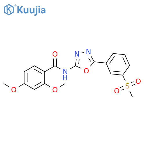 N-5-(3-methanesulfonylphenyl)-1,3,4-oxadiazol-2-yl-2,4-dimethoxybenzamide structure