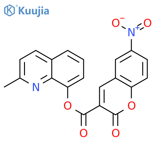 2-methylquinolin-8-yl 6-nitro-2-oxo-2H-chromene-3-carboxylate structure