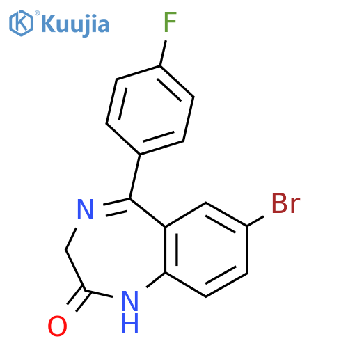 7-bromo-5-(4-fluorophenyl)-2,3-dihydro-1H-1,4-benzodiazepin-2-one structure