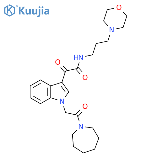 2-{1-2-(azepan-1-yl)-2-oxoethyl-1H-indol-3-yl}-N-3-(morpholin-4-yl)propyl-2-oxoacetamide structure