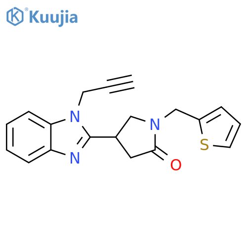 4-1-(prop-2-yn-1-yl)-1H-1,3-benzodiazol-2-yl-1-(thiophen-2-yl)methylpyrrolidin-2-one structure