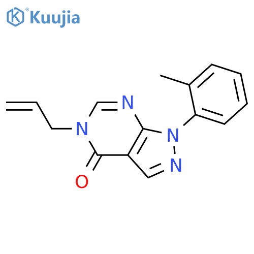 1-(2-methylphenyl)-5-(prop-2-en-1-yl)-1H,4H,5H-pyrazolo3,4-dpyrimidin-4-one structure
