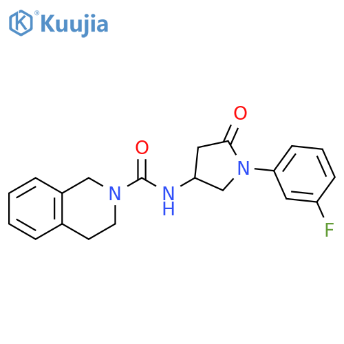 N-1-(3-fluorophenyl)-5-oxopyrrolidin-3-yl-1,2,3,4-tetrahydroisoquinoline-2-carboxamide structure