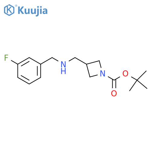 1-Azetidinecarboxylicacid, 3-[[[(3-fluorophenyl)methyl]amino]methyl]-, 1,1-dimethylethyl ester structure