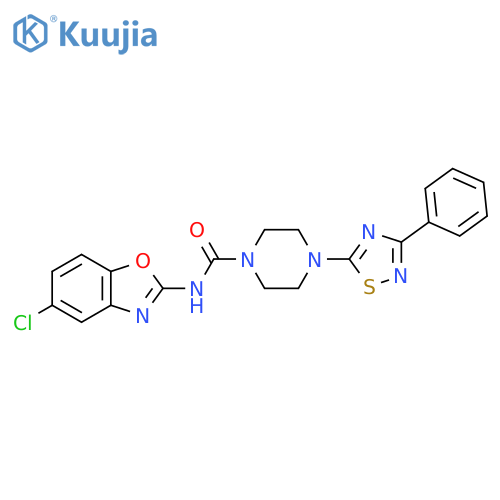 1-Piperazinecarboxamide,N-(5-chloro-2-benzoxazolyl)-4-(3-phenyl-1,2,4-thiadiazol-5-yl)- structure