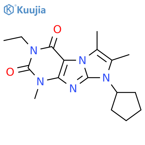 8-cyclopentyl-3-ethyl-1,6,7-trimethyl-1H,2H,3H,4H,8H-imidazo1,2-gpurine-2,4-dione structure