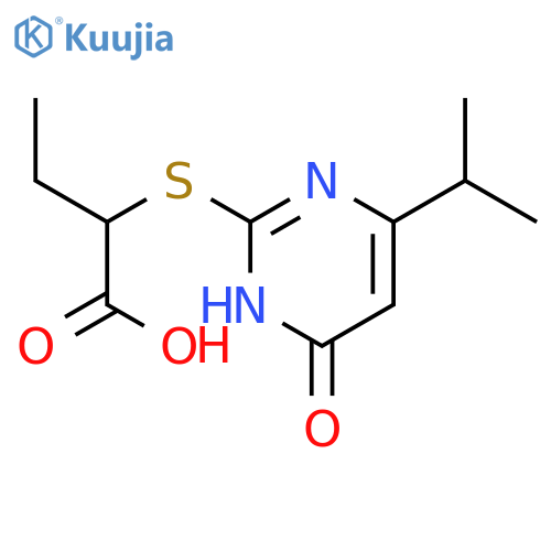 2-(4-Isopropyl-6-oxo-1,6-dihydro-pyrimidin-2-ylsulfanyl)-butyric acid structure
