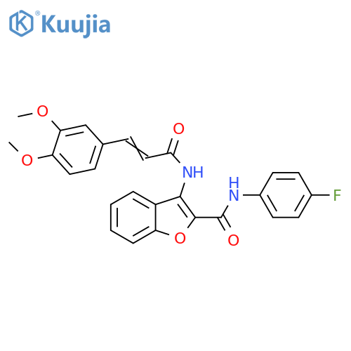 3-(2Z)-3-(3,4-dimethoxyphenyl)prop-2-enamido-N-(4-fluorophenyl)-1-benzofuran-2-carboxamide structure