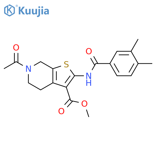 methyl 6-acetyl-2-(3,4-dimethylbenzamido)-4H,5H,6H,7H-thieno2,3-cpyridine-3-carboxylate structure