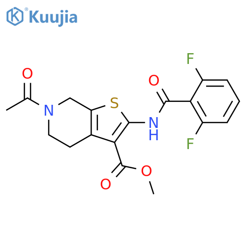 methyl 6-acetyl-2-(2,6-difluorobenzamido)-4H,5H,6H,7H-thieno2,3-cpyridine-3-carboxylate structure