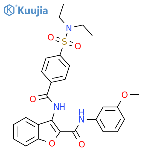 3-4-(diethylsulfamoyl)benzamido-N-(3-methoxyphenyl)-1-benzofuran-2-carboxamide structure