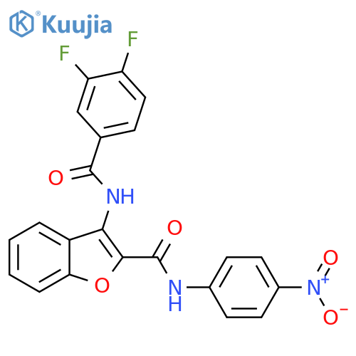 3-(3,4-difluorobenzamido)-N-(4-nitrophenyl)-1-benzofuran-2-carboxamide structure