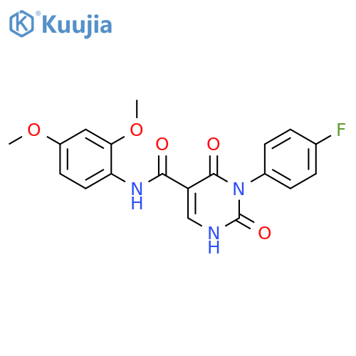 N-(2,4-dimethoxyphenyl)-3-(4-fluorophenyl)-2,4-dioxo-1,2,3,4-tetrahydropyrimidine-5-carboxamide structure