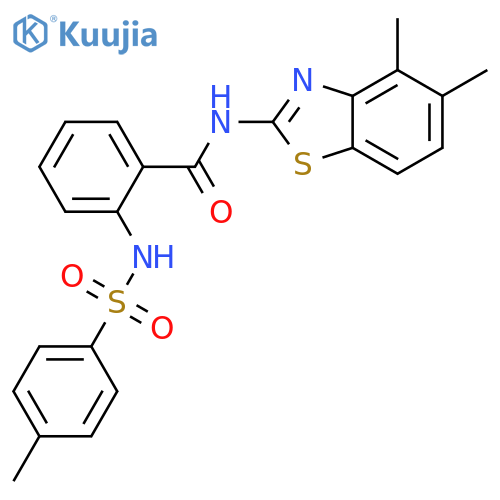 N-(4,5-dimethyl-1,3-benzothiazol-2-yl)-2-(4-methylbenzenesulfonamido)benzamide structure