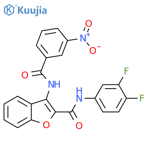 N-(3,4-difluorophenyl)-3-(3-nitrobenzamido)-1-benzofuran-2-carboxamide structure