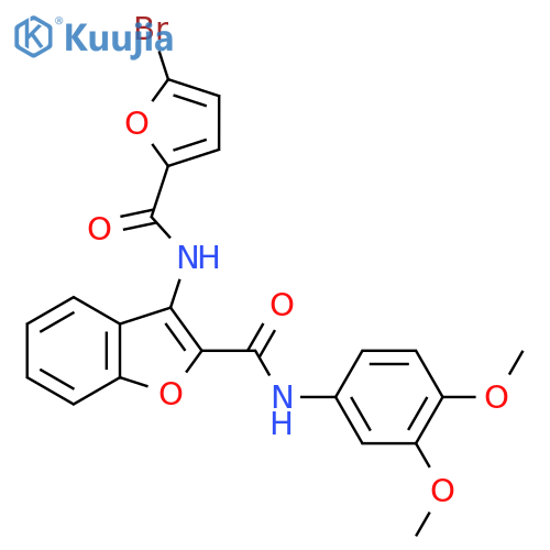 3-(5-bromofuran-2-amido)-N-(3,4-dimethoxyphenyl)-1-benzofuran-2-carboxamide structure