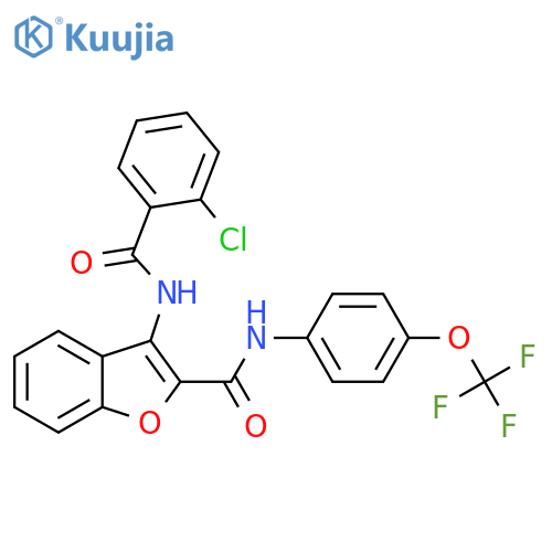 3-(2-chlorobenzamido)-N-4-(trifluoromethoxy)phenyl-1-benzofuran-2-carboxamide structure