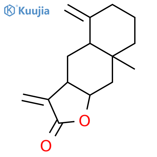 (3aR,4aS,8aR,9aR)-decahydro-8a-methyl-3,5-dimethylidenenaphtho[2,3-b]furan-2(3H)-one structure