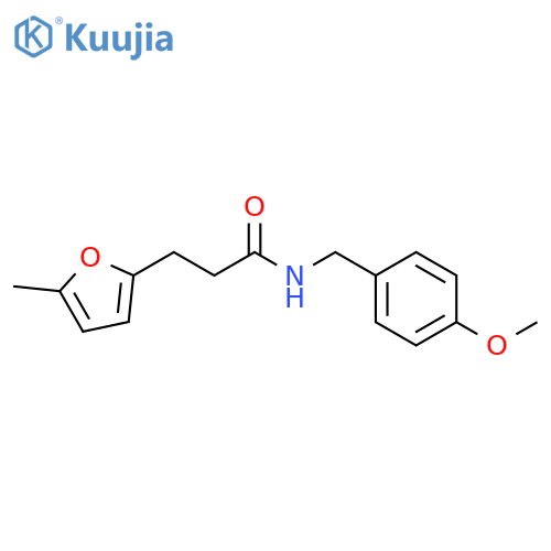 N-(4-methoxyphenyl)methyl-3-(5-methylfuran-2-yl)propanamide structure