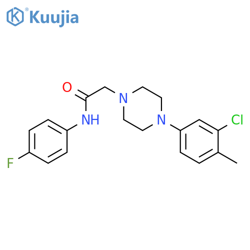2-4-(3-chloro-4-methylphenyl)piperazin-1-yl-N-(4-fluorophenyl)acetamide structure