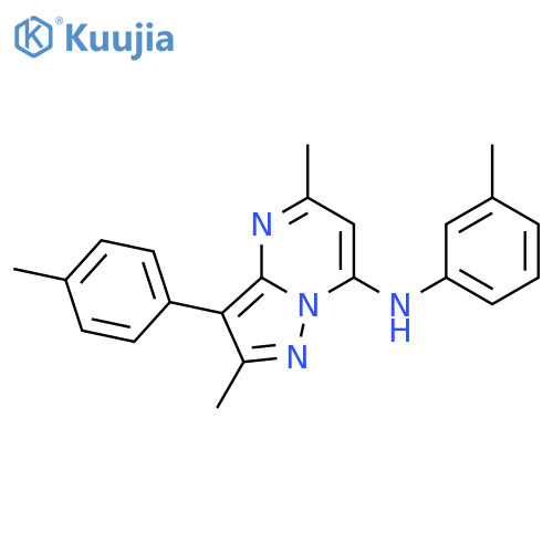 2,5-dimethyl-N-(3-methylphenyl)-3-(4-methylphenyl)pyrazolo1,5-apyrimidin-7-amine structure