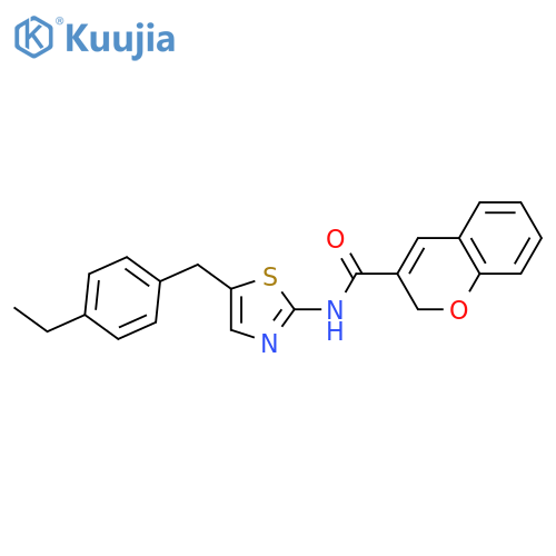 N-{5-(4-ethylphenyl)methyl-1,3-thiazol-2-yl}-2H-chromene-3-carboxamide structure