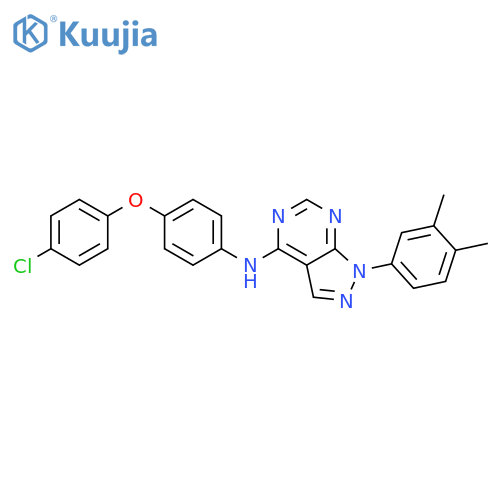 N-4-(4-chlorophenoxy)phenyl-1-(3,4-dimethylphenyl)-1H-pyrazolo3,4-dpyrimidin-4-amine structure