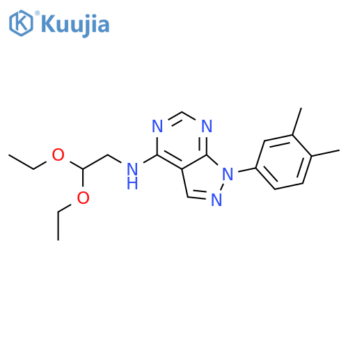 N-(2,2-diethoxyethyl)-1-(3,4-dimethylphenyl)-1H-pyrazolo3,4-dpyrimidin-4-amine structure