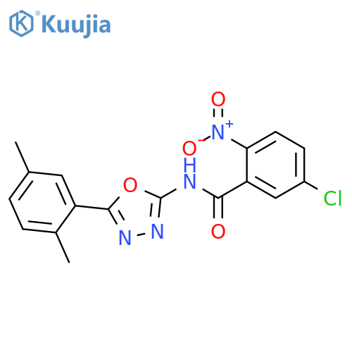 5-chloro-N-5-(2,5-dimethylphenyl)-1,3,4-oxadiazol-2-yl-2-nitrobenzamide structure
