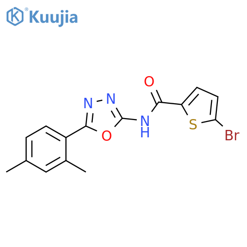 5-bromo-N-5-(2,4-dimethylphenyl)-1,3,4-oxadiazol-2-ylthiophene-2-carboxamide structure