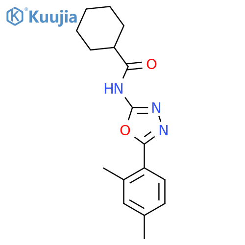 N-5-(2,4-dimethylphenyl)-1,3,4-oxadiazol-2-ylcyclohexanecarboxamide structure