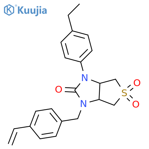 1-(4-ethenylphenyl)methyl-3-(4-ethylphenyl)-hexahydro-1H-5lambda6-thieno3,4-dimidazole-2,5,5-trione structure