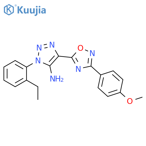 1-(2-ethylphenyl)-4-3-(4-methoxyphenyl)-1,2,4-oxadiazol-5-yl-1H-1,2,3-triazol-5-amine structure