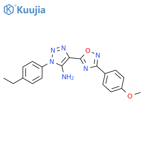 1-(4-ethylphenyl)-4-3-(4-methoxyphenyl)-1,2,4-oxadiazol-5-yl-1H-1,2,3-triazol-5-amine structure