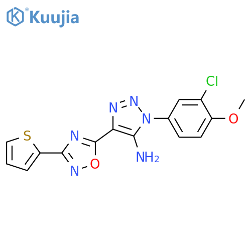 1-(3-chloro-4-methoxyphenyl)-4-3-(thiophen-2-yl)-1,2,4-oxadiazol-5-yl-1H-1,2,3-triazol-5-amine structure