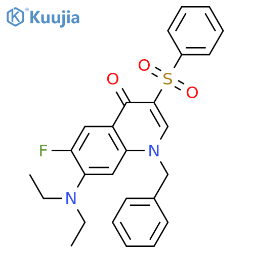 3-(benzenesulfonyl)-1-benzyl-7-(diethylamino)-6-fluoro-1,4-dihydroquinolin-4-one structure