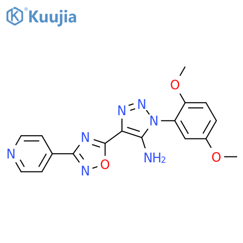 1-(2,5-dimethoxyphenyl)-4-3-(pyridin-4-yl)-1,2,4-oxadiazol-5-yl-1H-1,2,3-triazol-5-amine structure