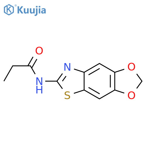 N-{4,6-dioxa-10-thia-12-azatricyclo7.3.0.0^{3,7}dodeca-1(9),2,7,11-tetraen-11-yl}propanamide structure